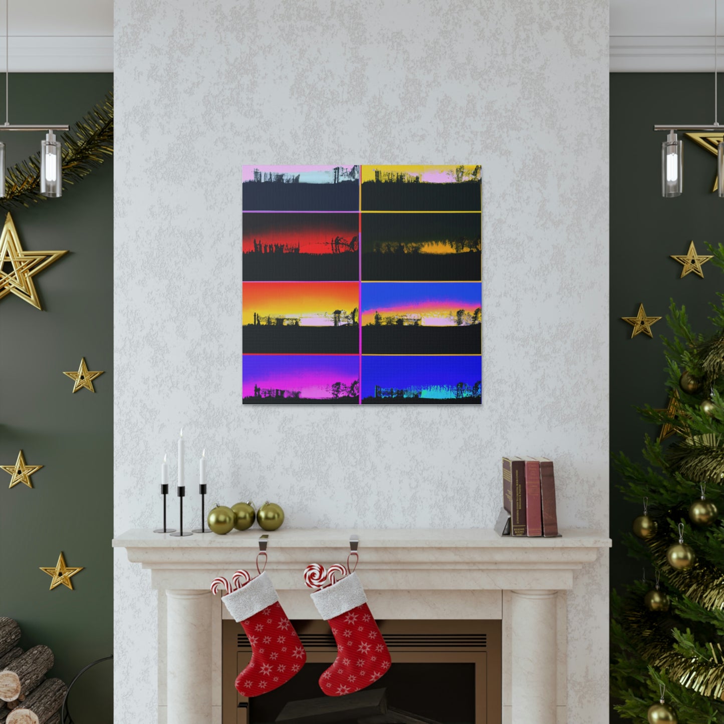 "Andy Warhol-Style Sunrise Canvas Print" by PenPencilArt