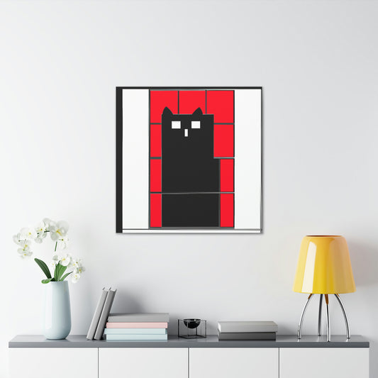 "Kazimir Malevich-Inspired Black Cat Canvas Print" by PenPencilArt