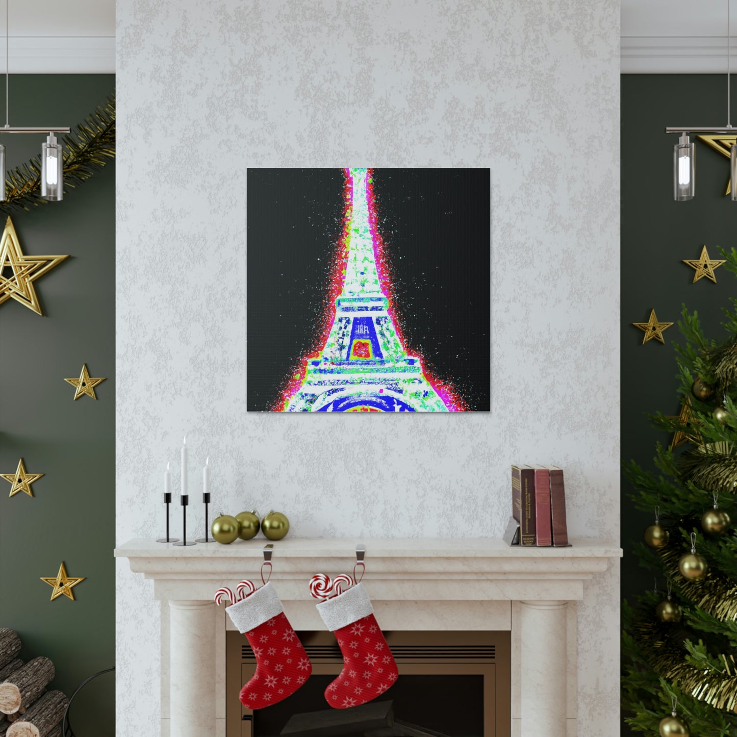 "Sparkling Eiffel Tower Canvas Print Inspired by Mel Ramos" by PenPencilArt