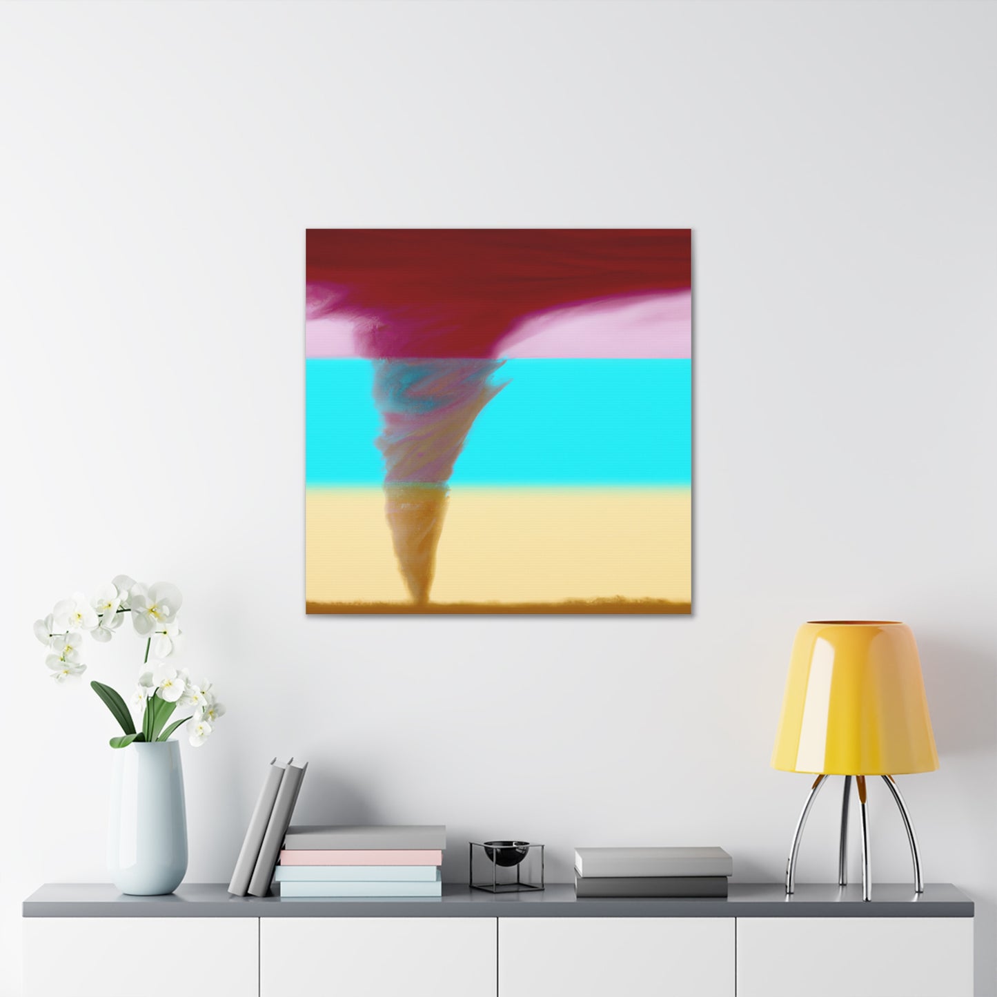 "Handmade Texas Tornado Canvas Print in Mark Rothko-Inspired Style" by PenPencilArt