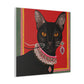 "Frida Kahlo Inspired Black Cat Canvas Print | Stylish Wall Art" by PenPencilArt