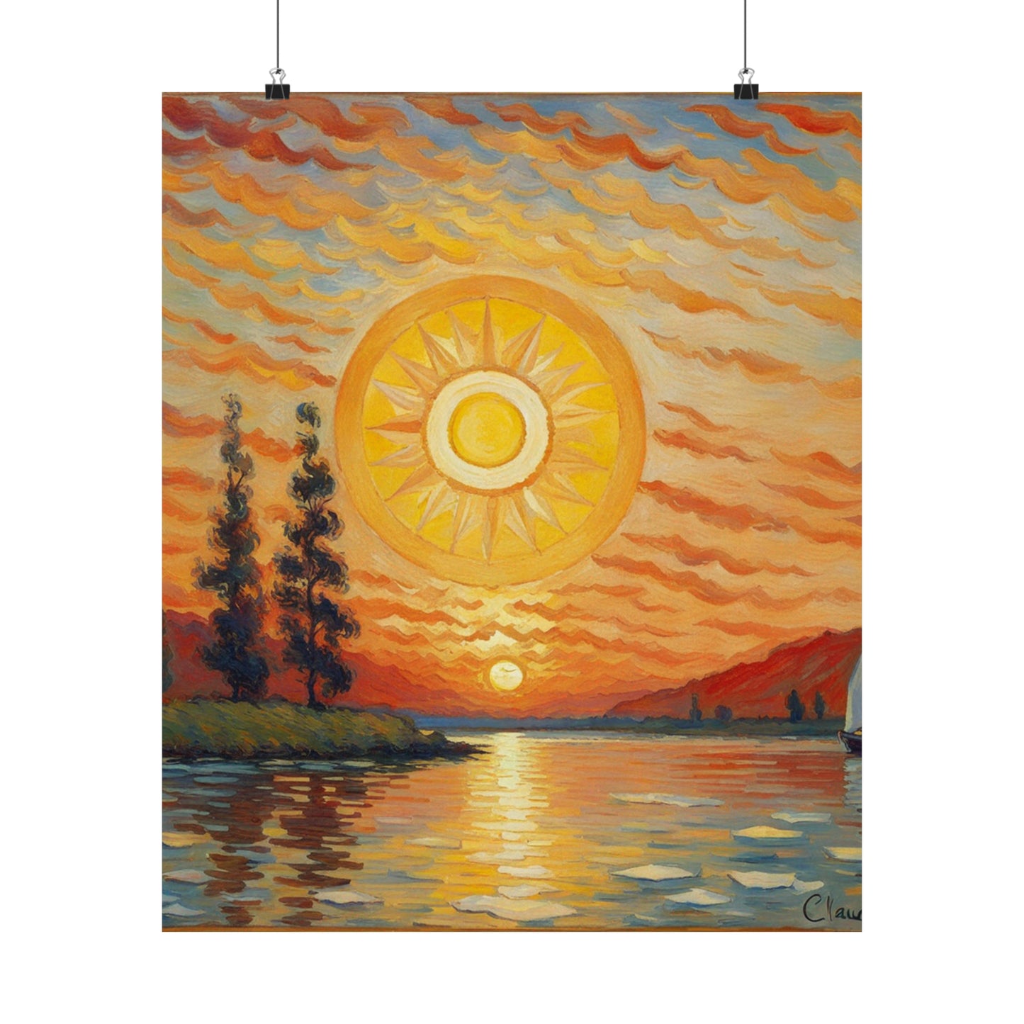 "Claude Monet-Inspired 'The Sun' Poster Print" by PenPencilArt