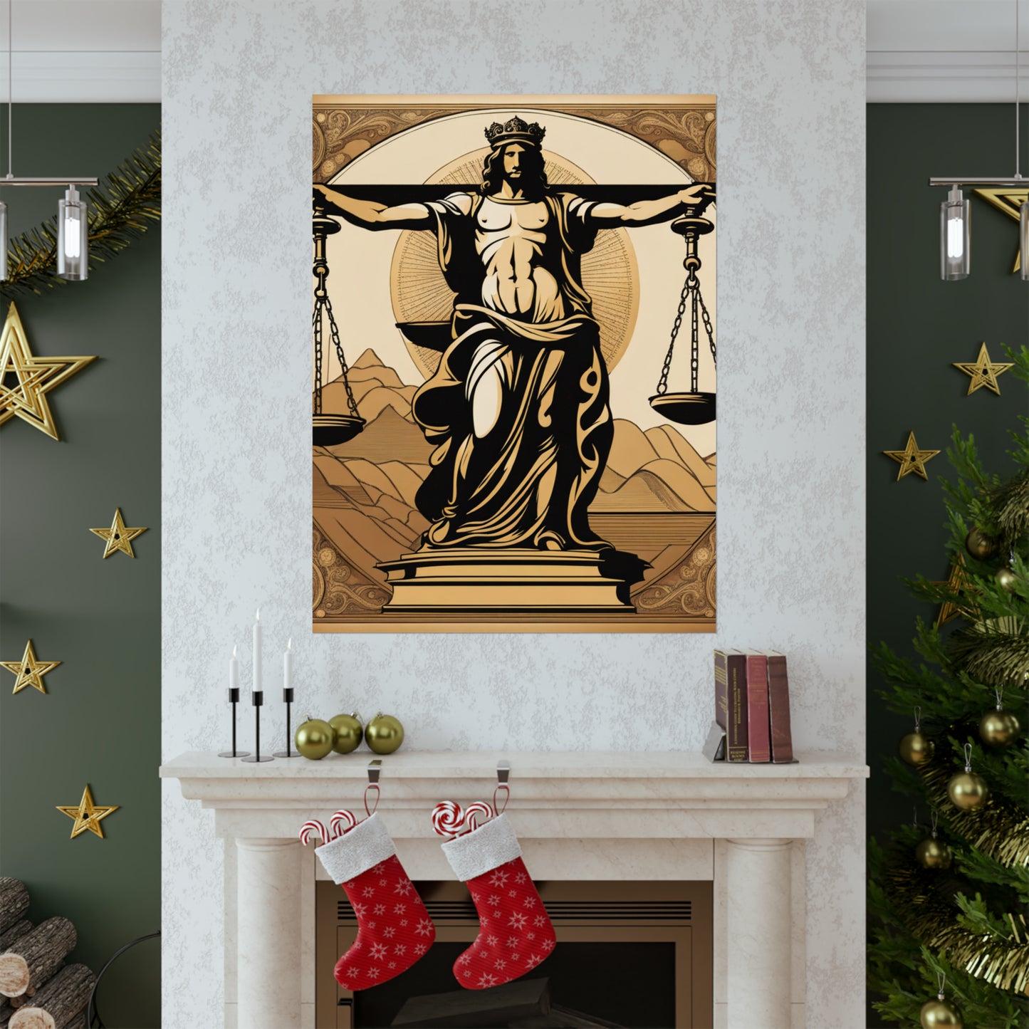 "Da Vinci-Inspired Justice Poster Print: Wall Art for Your Home" by PenPencilArt