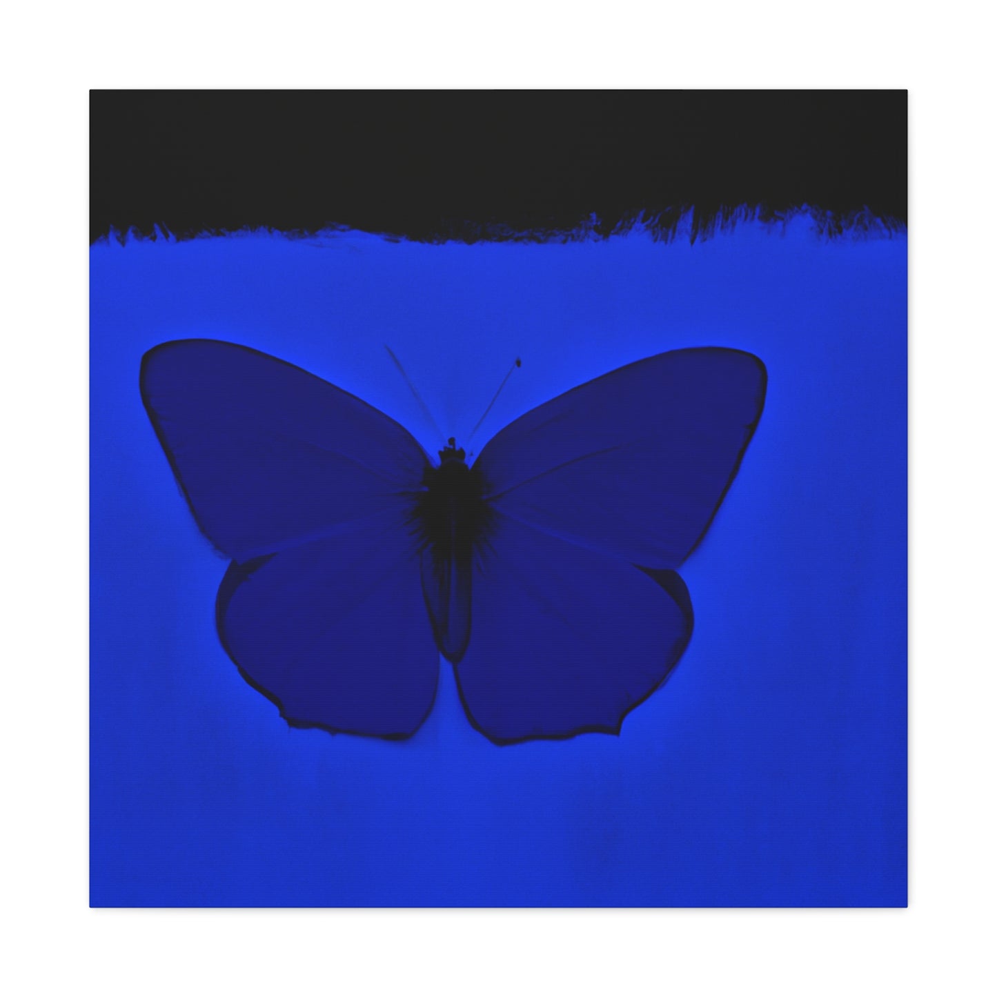 "A Blue Butterfly Canvas Print Inspired By Mark Rothko" by PenPencilArt