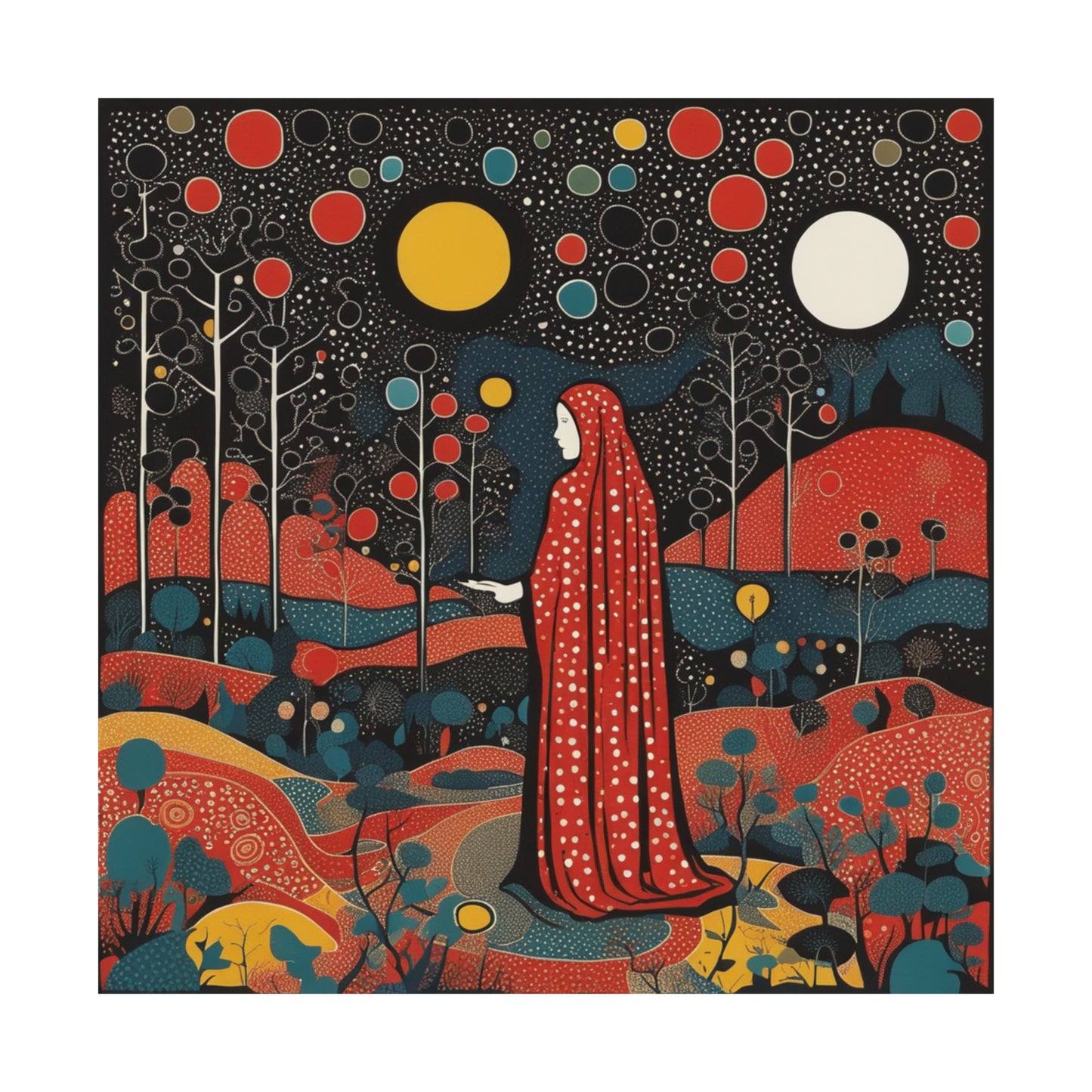 "Art Inspired by Yayoi Kusama: The Hermit Poster Print" by PenPencilArt