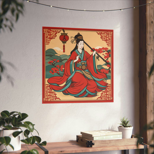 "Qiu Ying-Inspired Justice Poster Prints for Home Decor" by PenPencilArt