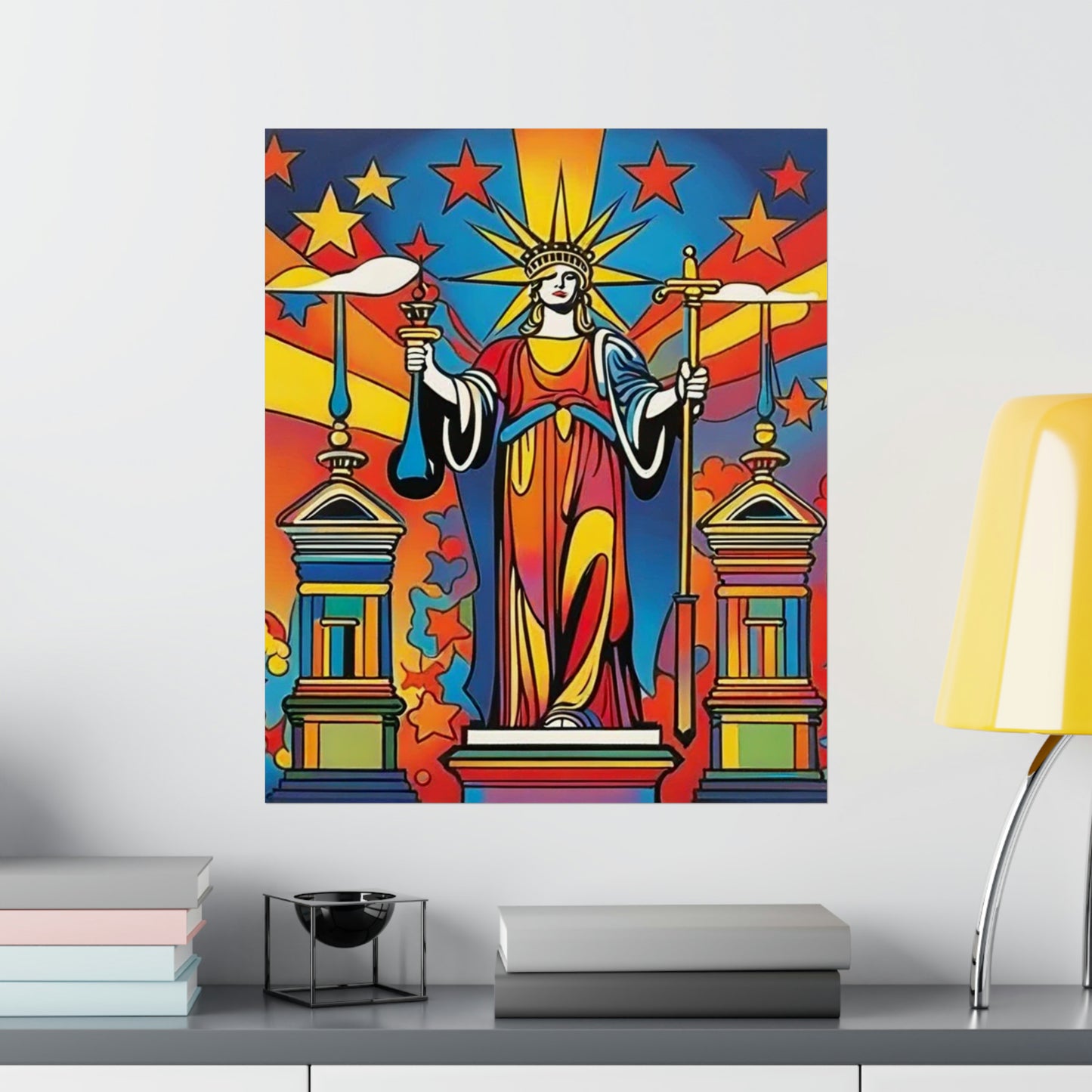 "Peter Max Inspired Justice Poster Prints" by PenPencilArt