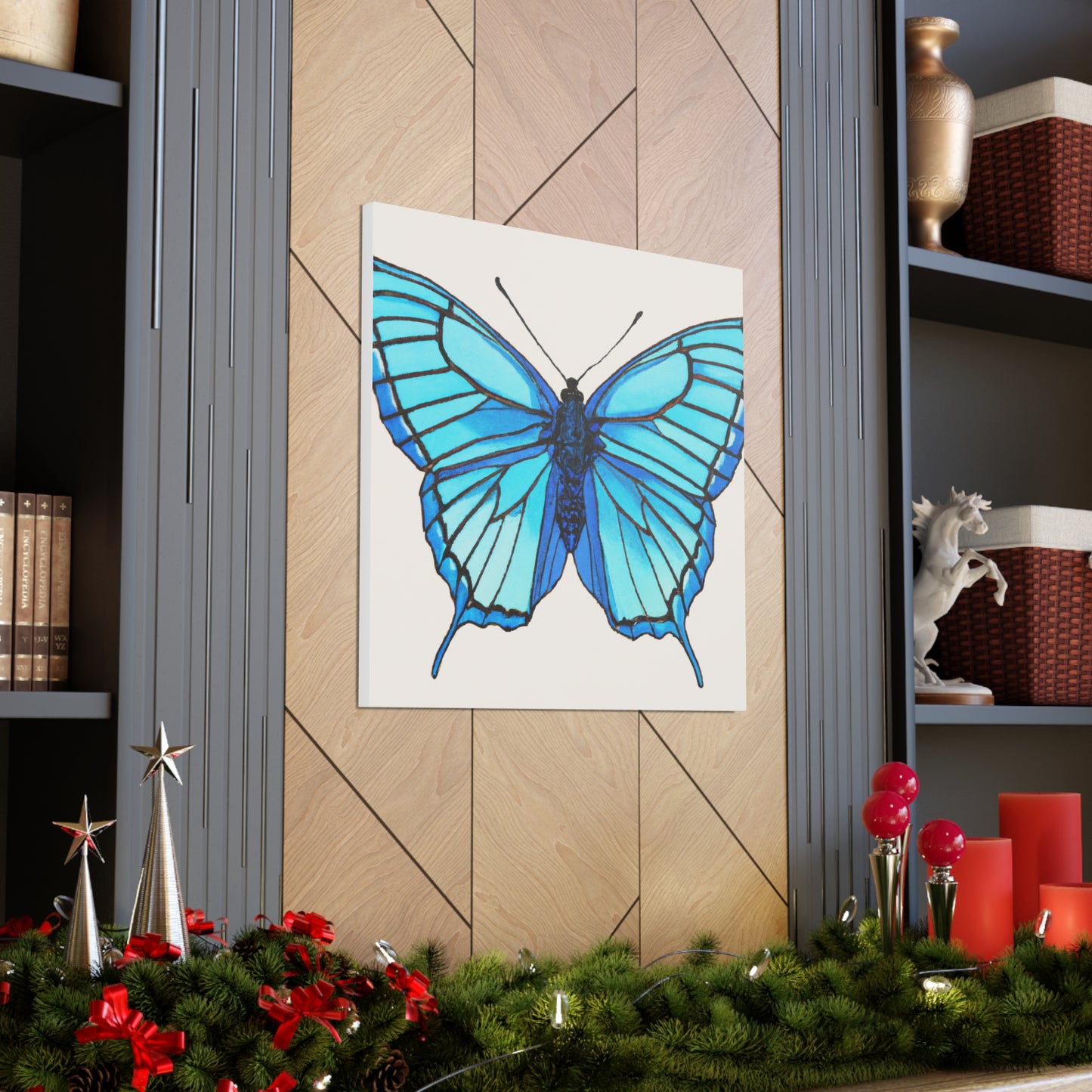 "Hariton Pushwagner Inspired Blue Butterfly Canvas Print" by PenPencilArt