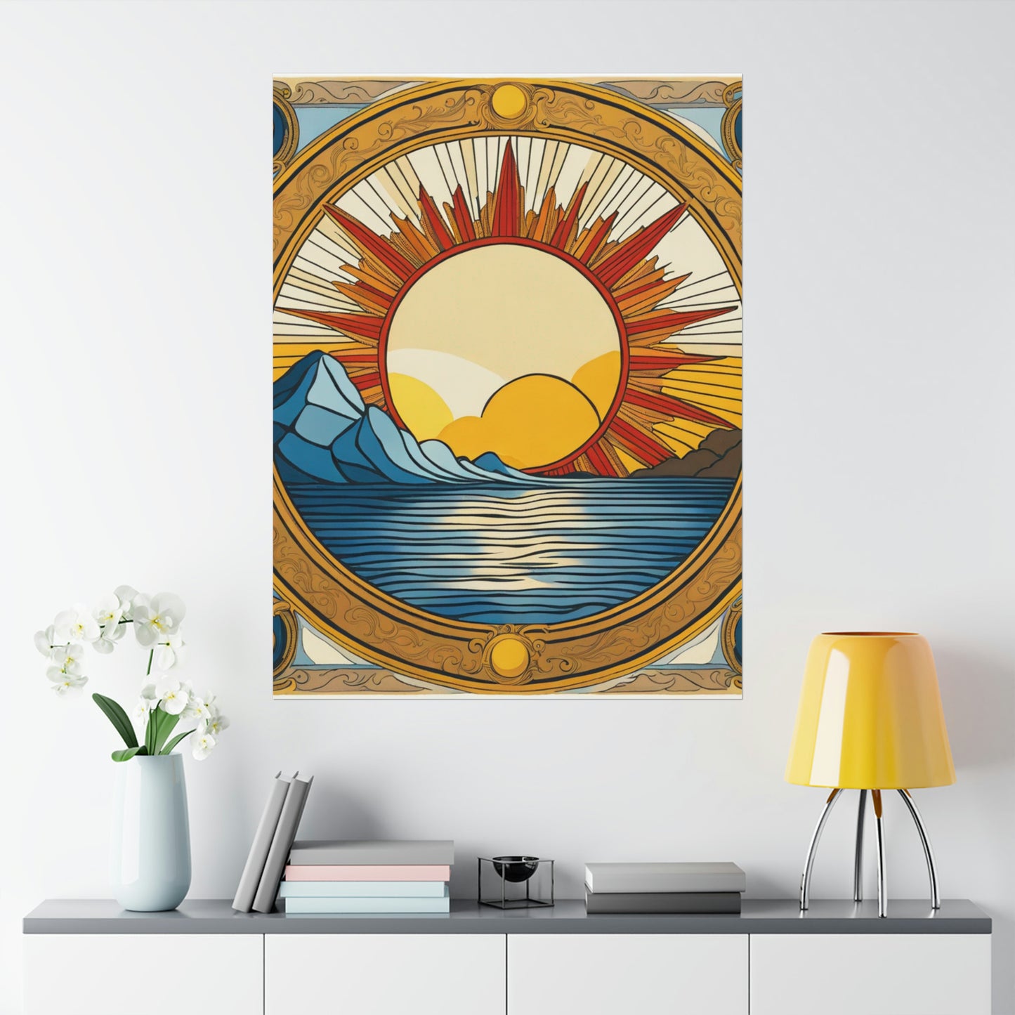 "Jeff Koons Inspired Sun Poster Print" by PenPencilArt