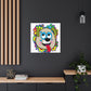 "Takashi Murakami-Inspired Happy Dog Canvas Print" by PenPencilArt