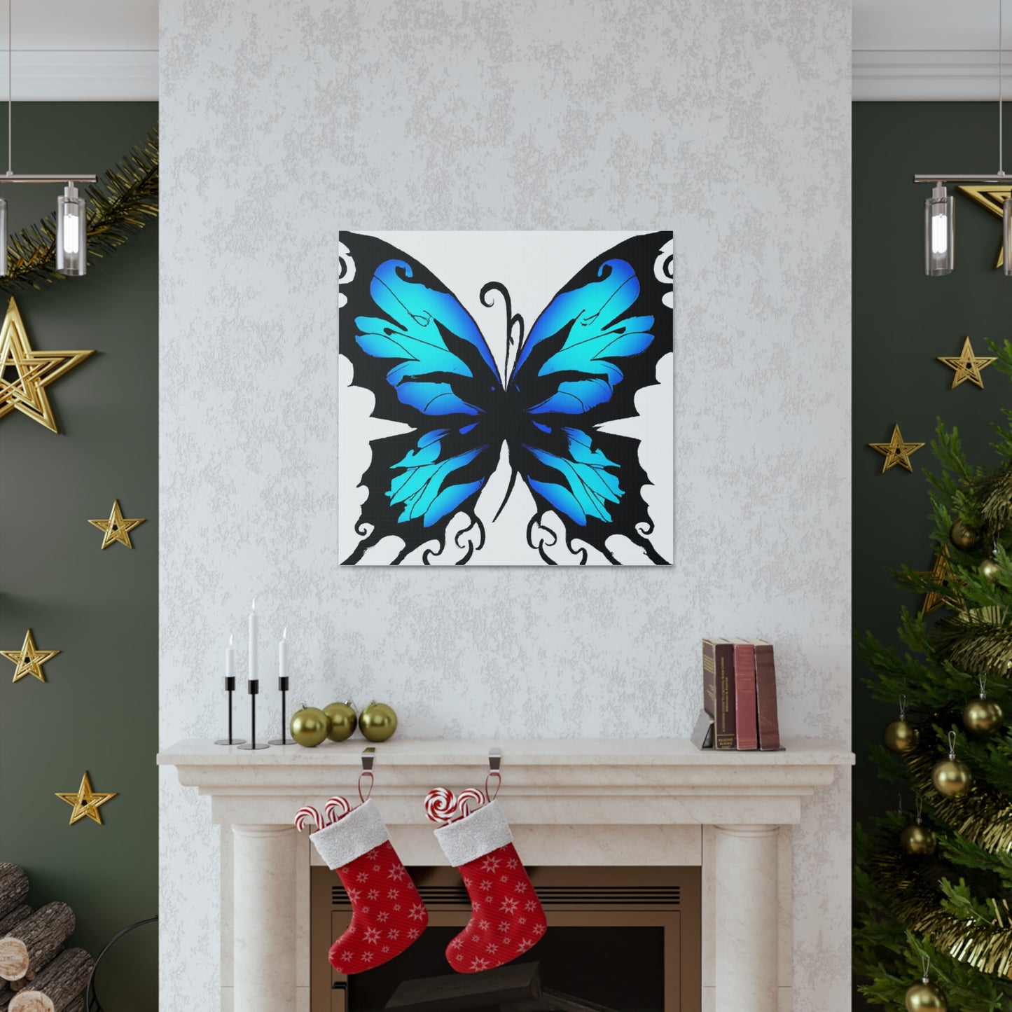 "Buy 'Blue Butterfly' Canvas Print Inspired by Mel Ramos" by PenPencilArt