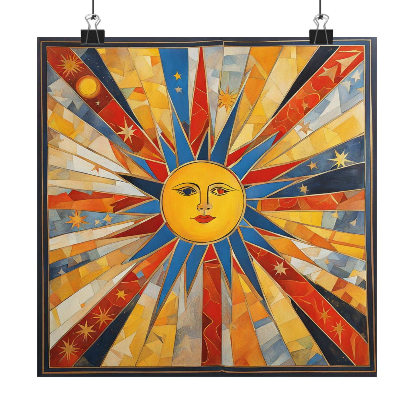 "Jasper Johns Inspired Sun Poster Print" by PenPencilArt