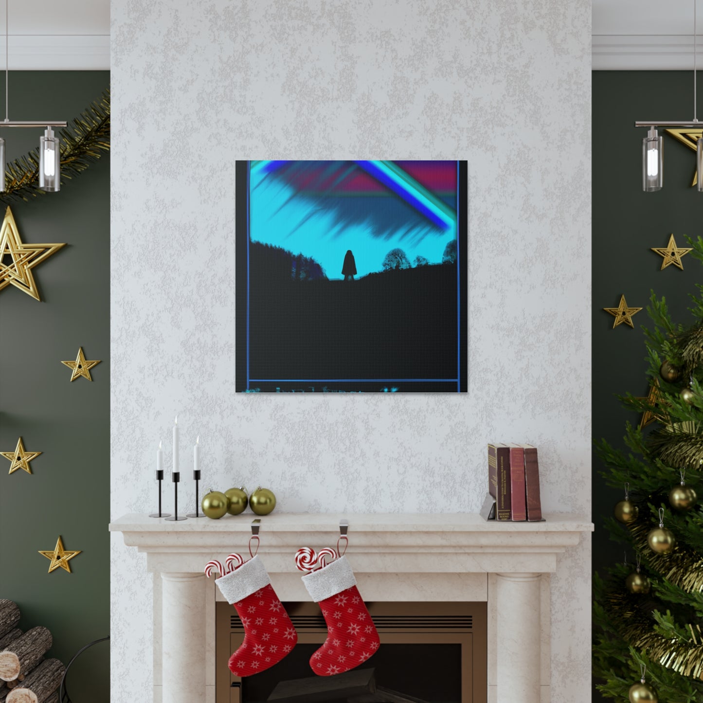 "Aurora Borealis Canvas Print in Mel Ramos Style!" by PenPencilArt