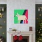 "Canvas Print of Happy Dog in Malevich-Inspired Style" by PenPencilArt