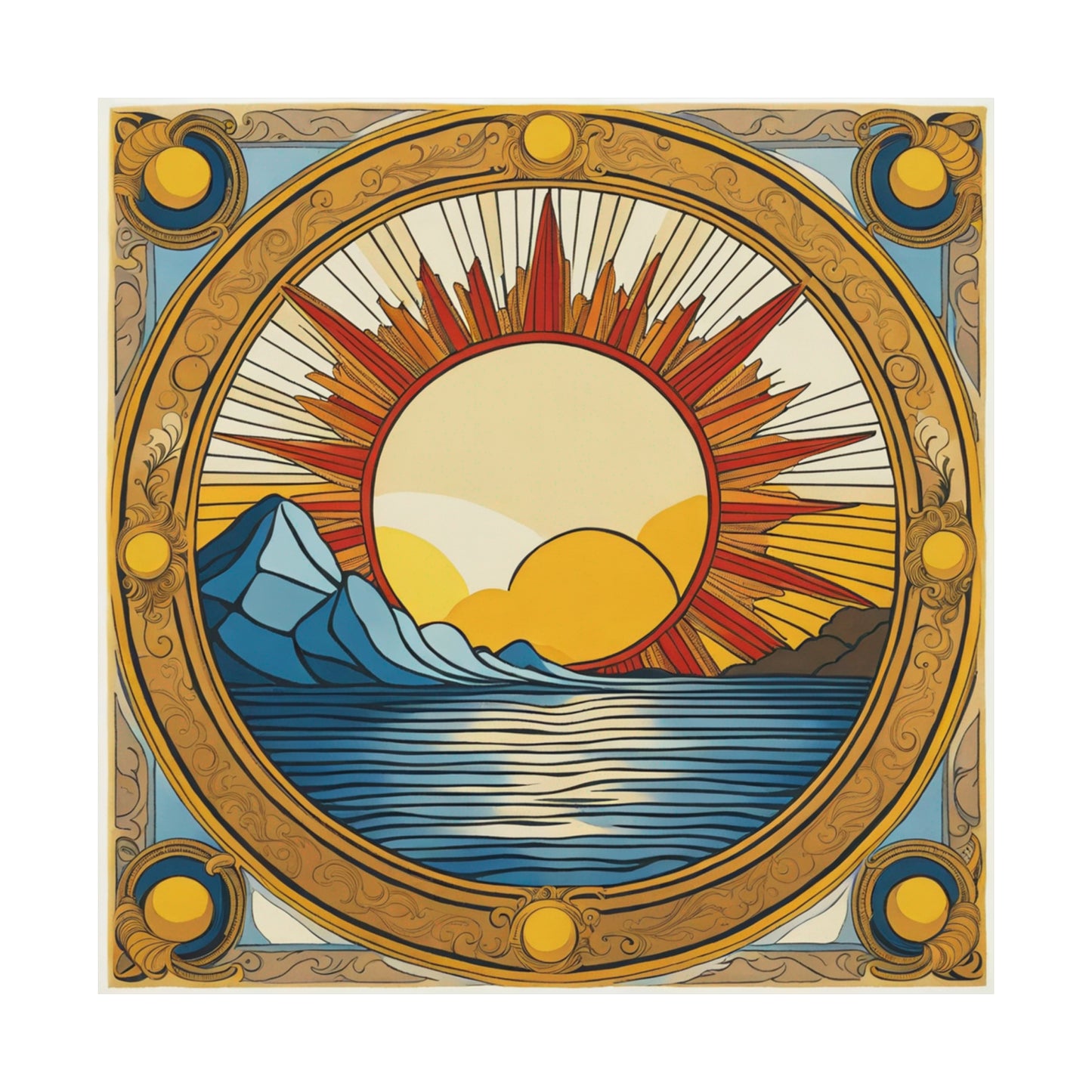 "Jeff Koons Inspired Sun Poster Print" by PenPencilArt