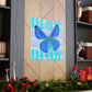 "David Hockney Inspired Blue Butterfly Canvas Print" by PenPencilArt