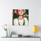 "Flowers Canvas Print with a Frida Kahlo-Inspired Style" by PenPencilArt