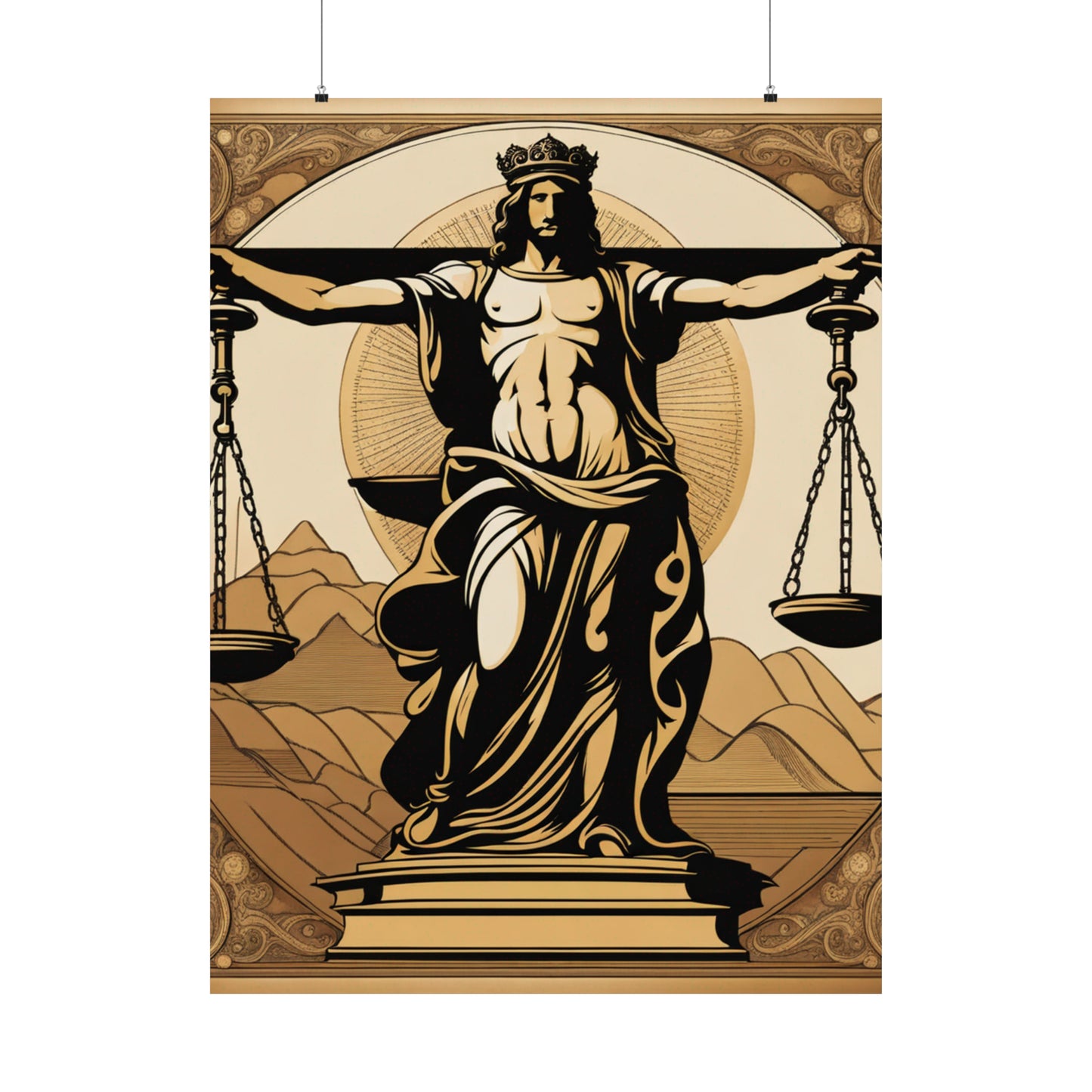 "Da Vinci-Inspired Justice Poster Print: Wall Art for Your Home" by PenPencilArt