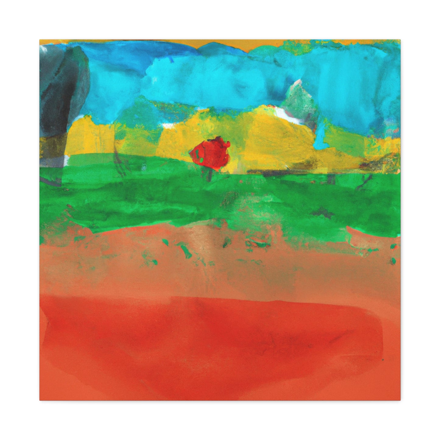 "Desert Landscape Canvas Prints Inspired by Helen Frankenthaler" by PenPencilArt