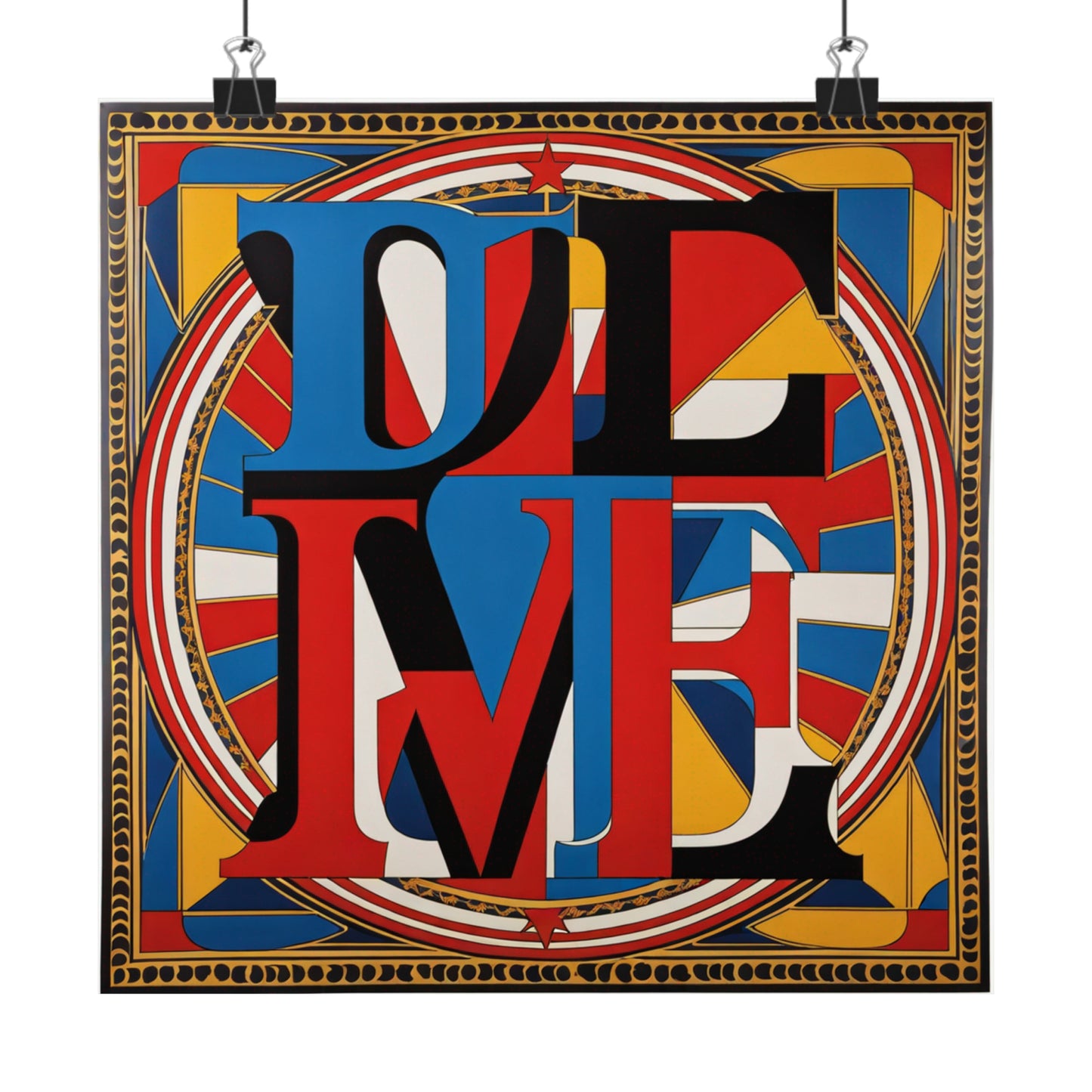 "Robert Indiana-Inspired Justice Poster Print" by PenPencilArt