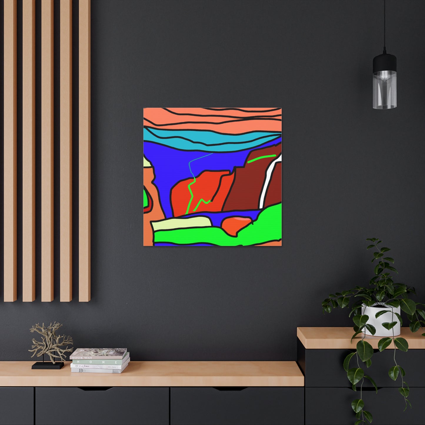 "Wassily Kandinsky-Inspired Artistic Desert Landscape Canvas Prints" by PenPencilArt