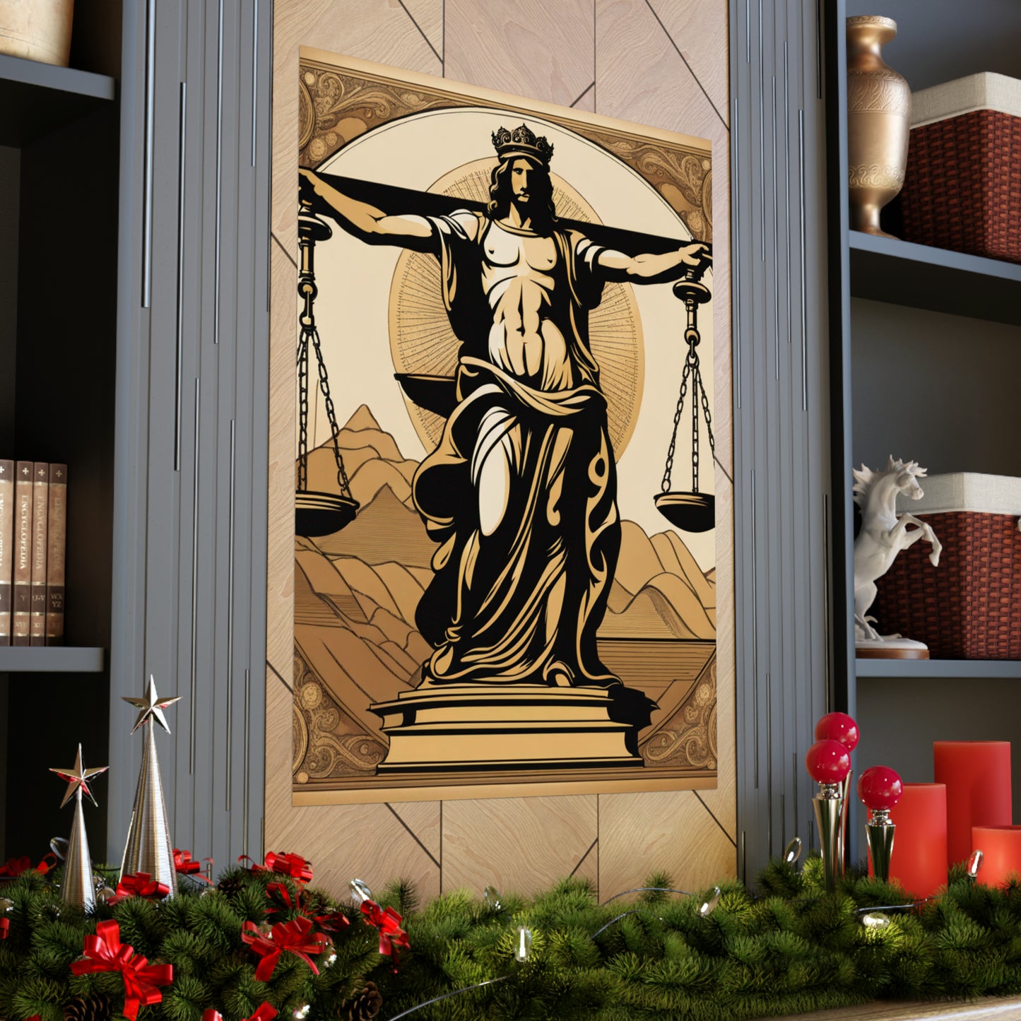 "Da Vinci-Inspired Justice Poster Print: Wall Art for Your Home" by PenPencilArt