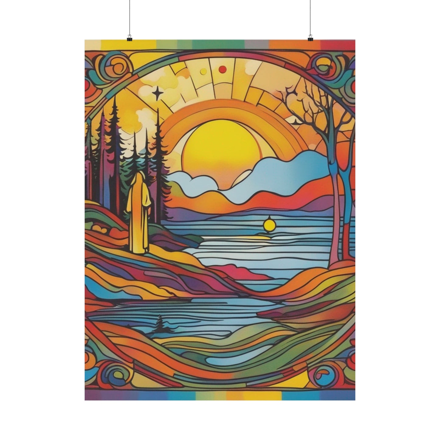 "The Hermit Poster Print Inspired by Peter Max Style" by PenPencilArt