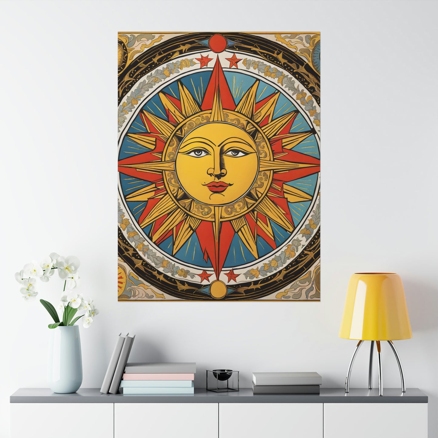 "Hariton Pushwagner-Style Sun Poster Print - Eye-Catching Wall Art" by PenPencilArt