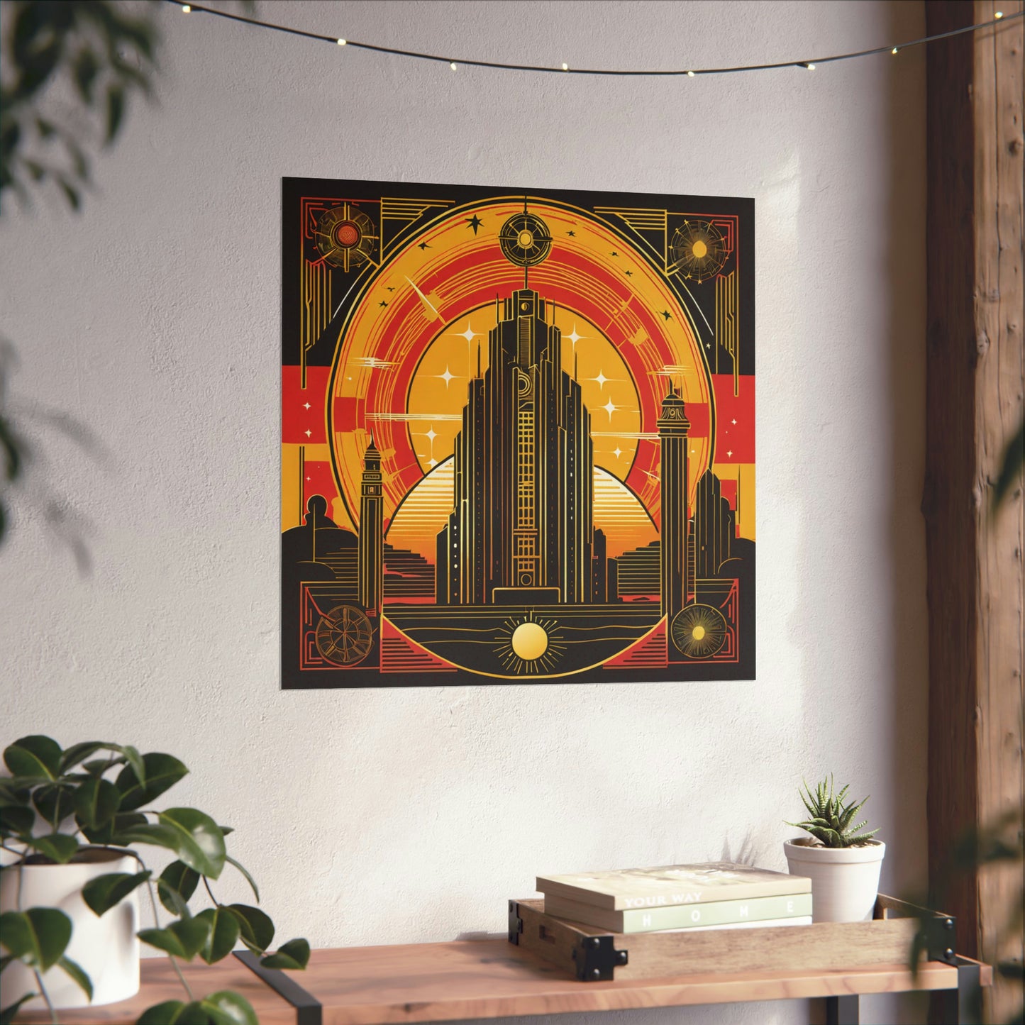 "Neo-Figurative Cyberpunk-Inspired Poster Print of the Sun" by PenPencilArt