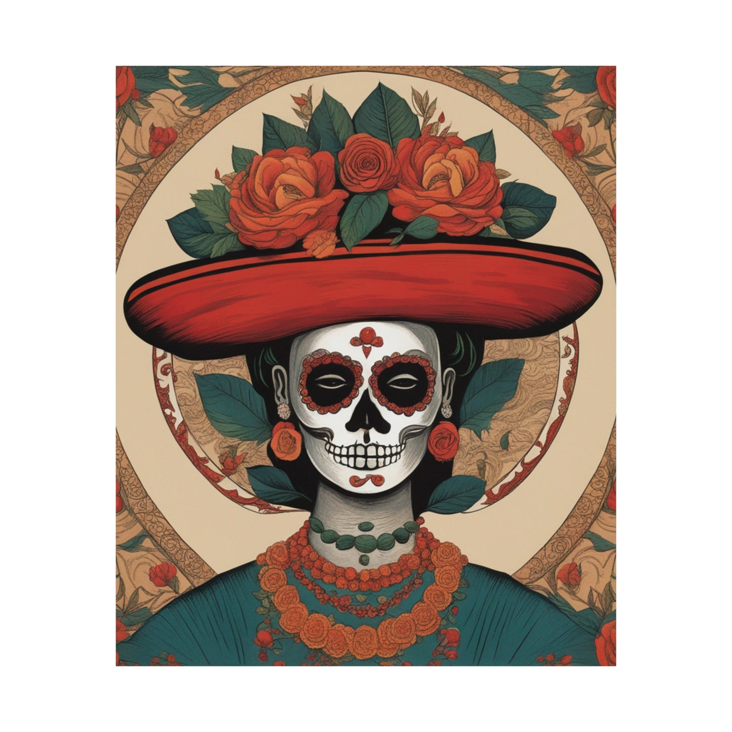 "Frida Kahlo-Inspired 'Death' Decorative Poster Print" by PenPencilArt