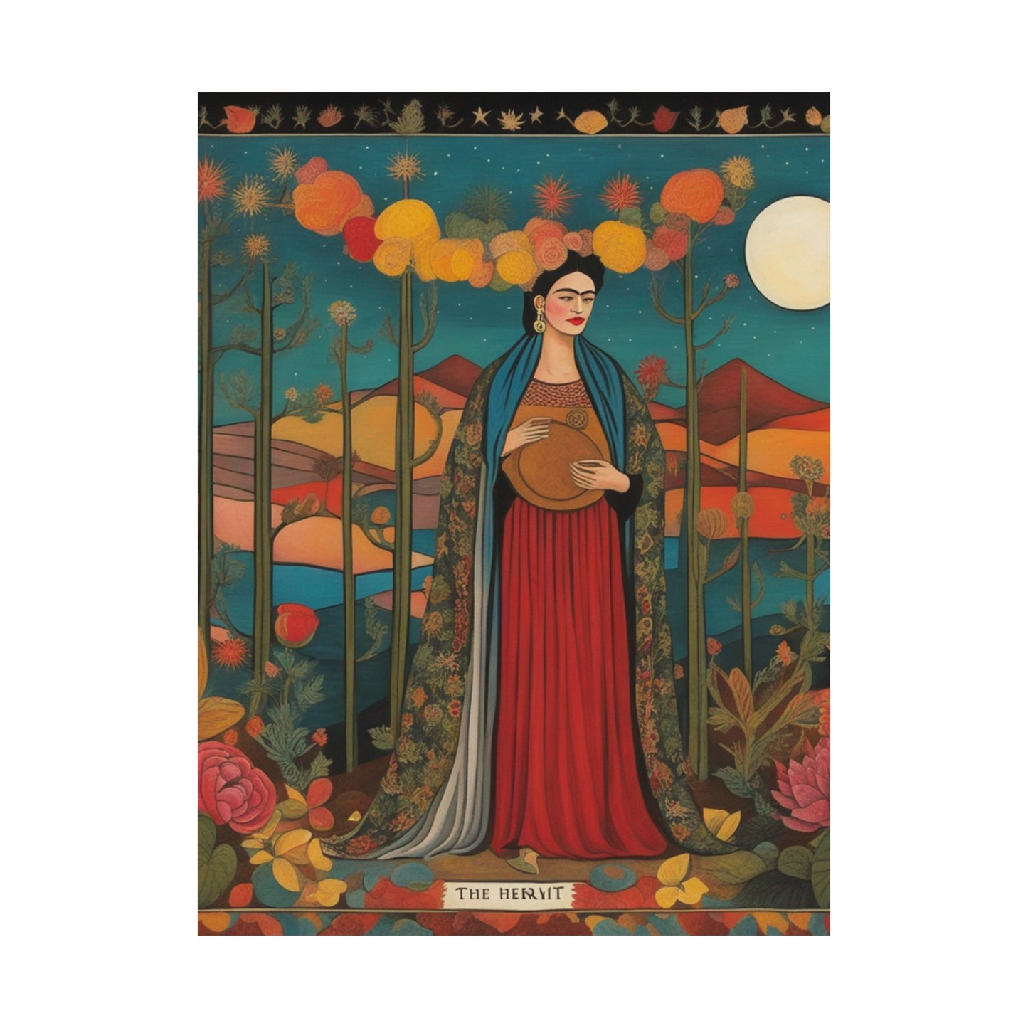 Printed Poster of "The Hermit" - Frida Kahlo Artistic Inspiration by PenPencilArt