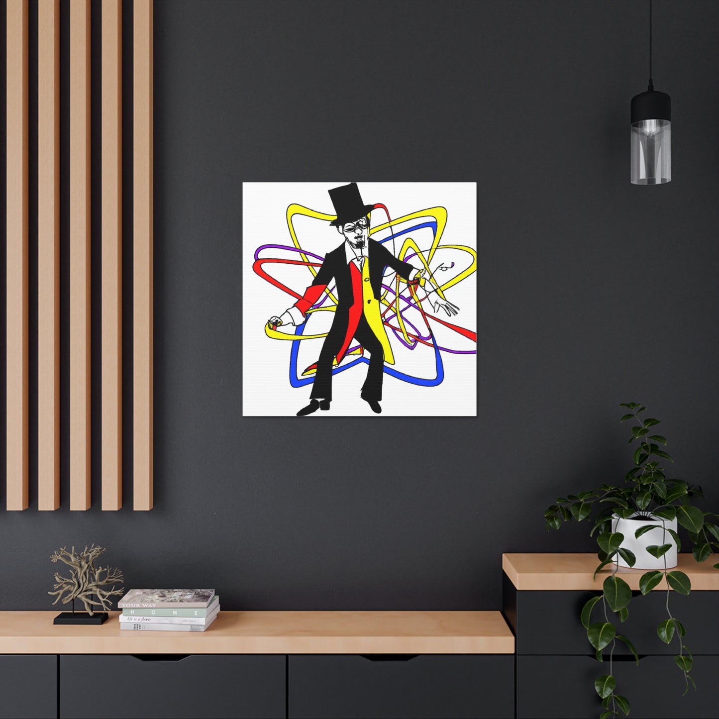 "Keith Haring Inspired Magician Canvas Print: Commanding the Unseen" by PenPencilArt