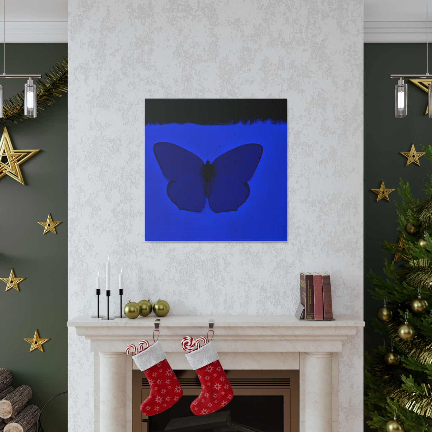 "A Blue Butterfly Canvas Print Inspired By Mark Rothko" by PenPencilArt