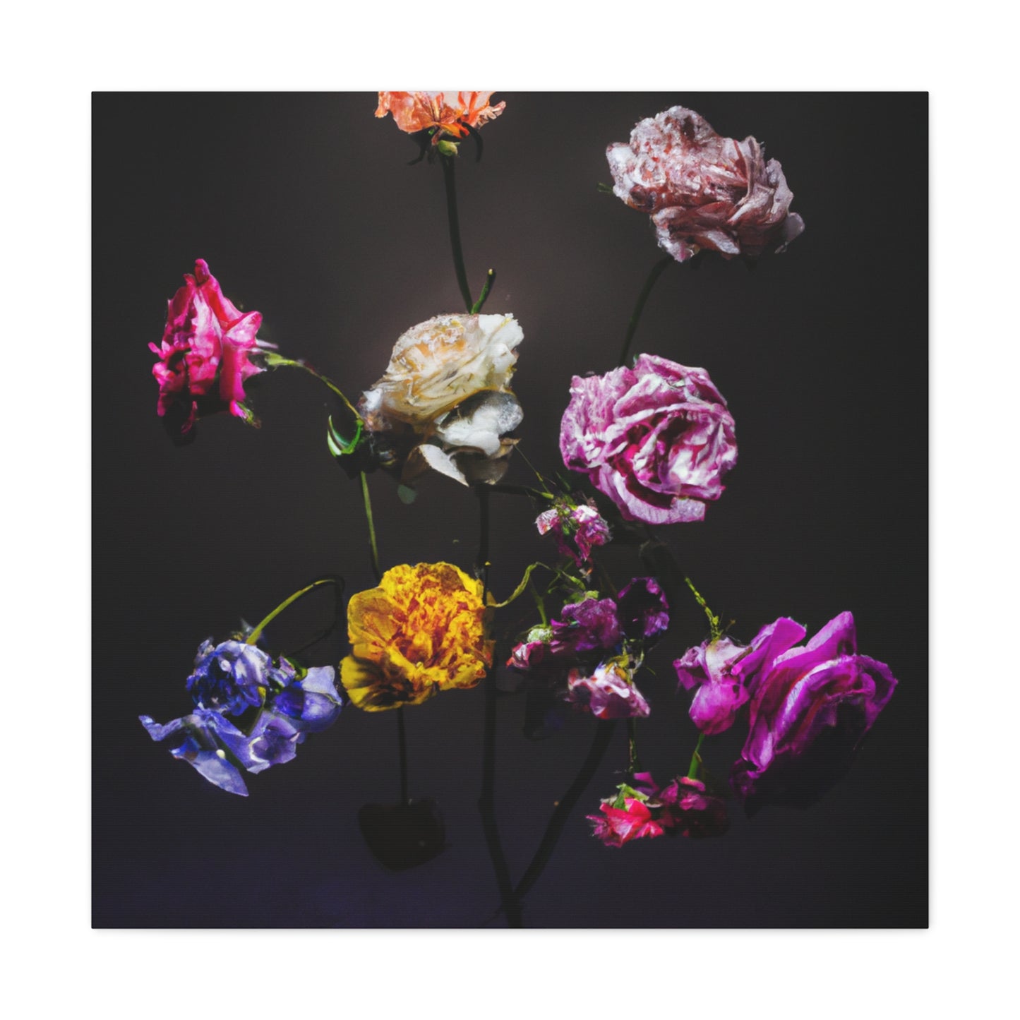 "Canvas Print of "Flowers in Mark Rothko-Inspired Style" by PenPencilArt