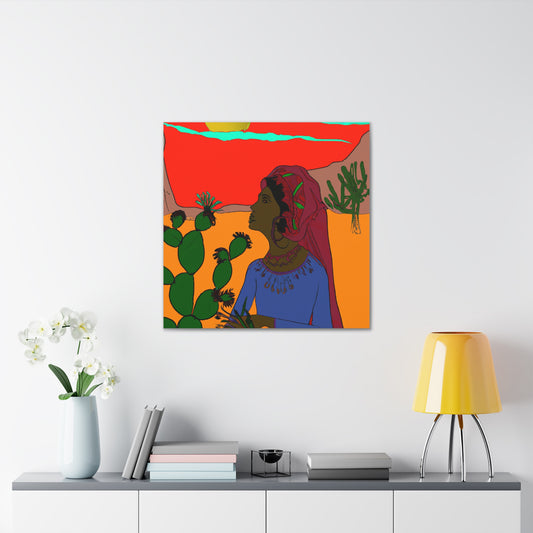 "Frida Kahlo-Inspired Desert Landscape Canvas Print" by PenPencilArt