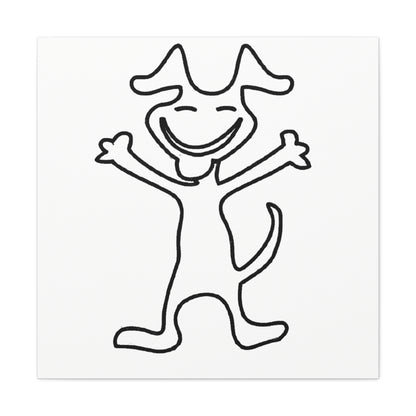 "Happy Dog Canvas Print Inspired by Keith Haring" by PenPencilArt