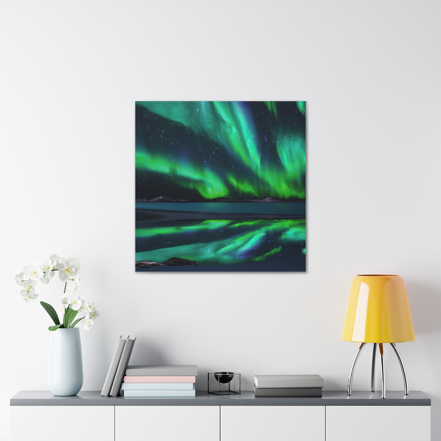 "James Gill Inspiration - Aurora Borealis Artwork Canvas Print" by PenPencilArt