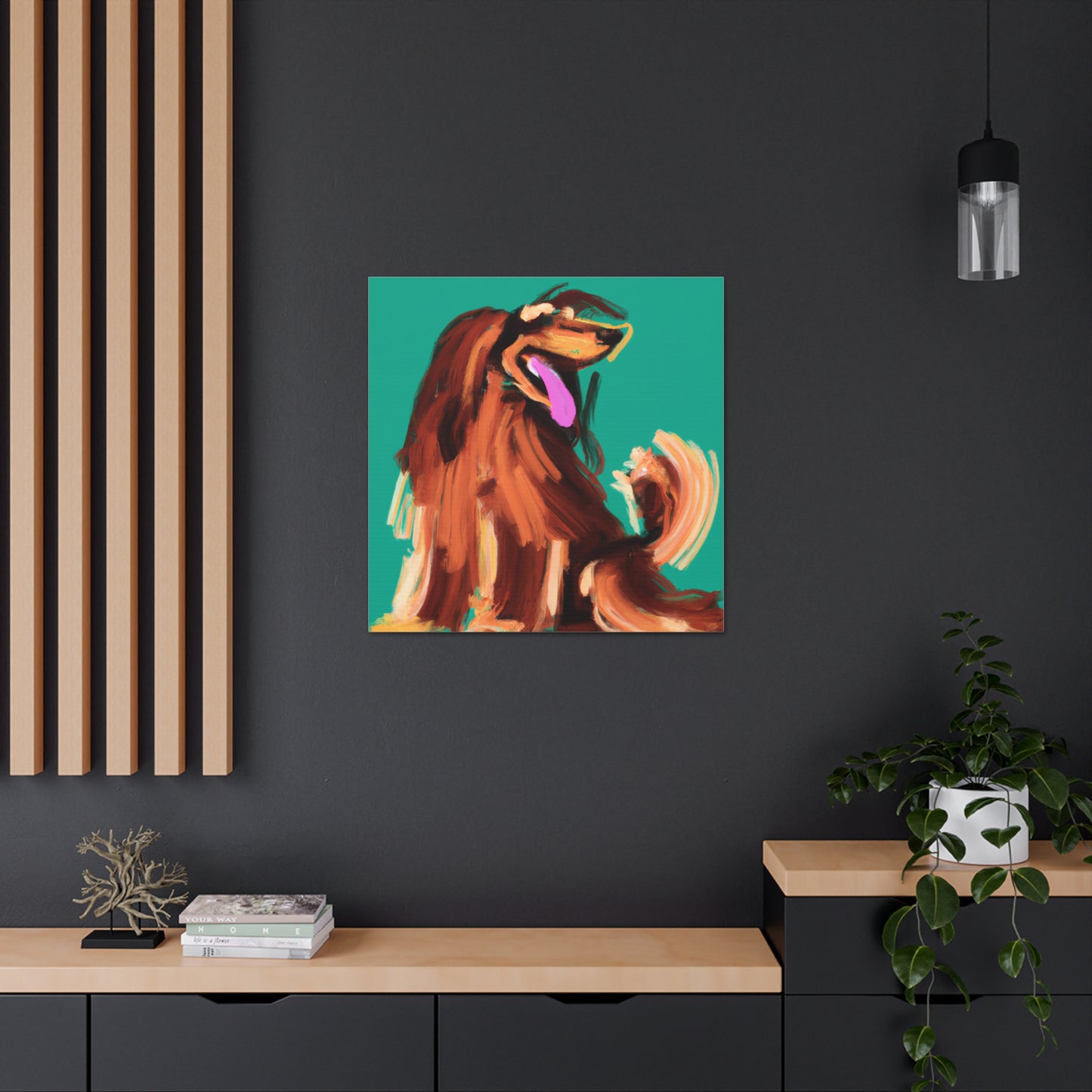 "Willem de Kooning-Inspired Canvas Print of a Happy Dog" by PenPencilArt