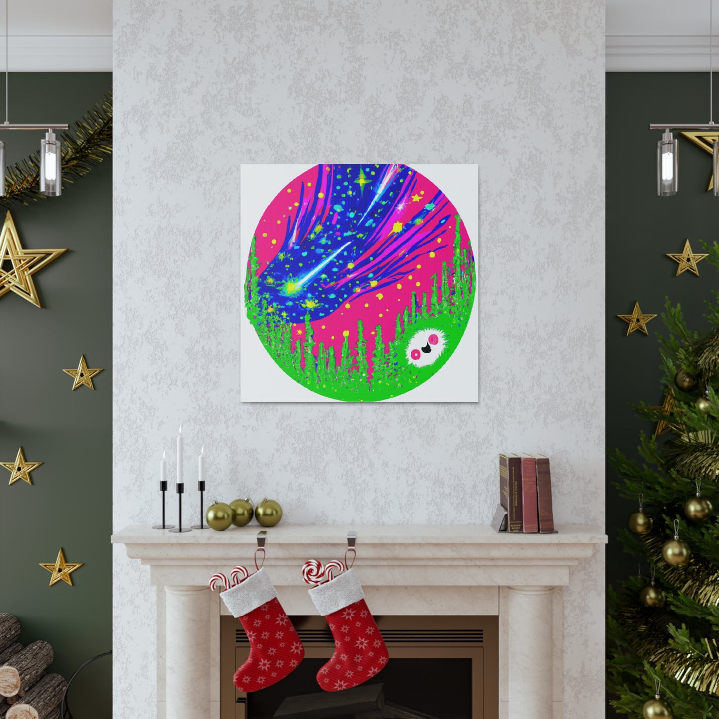 "Takashi Murakami Inspired Aurora Borealis Canvas Print" by PenPencilArt