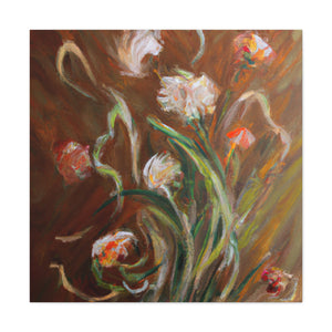 "Gorgeous Flowers in a Style Inspired by Willem de Kooning – Canvas Print" by PenPencilArt