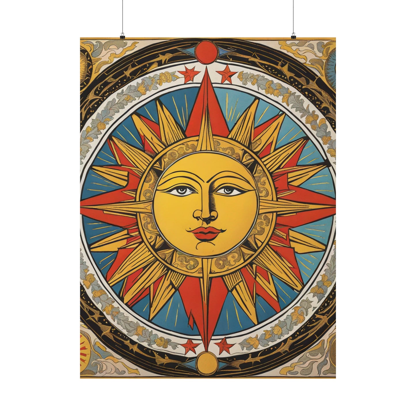 "Hariton Pushwagner-Style Sun Poster Print - Eye-Catching Wall Art" by PenPencilArt