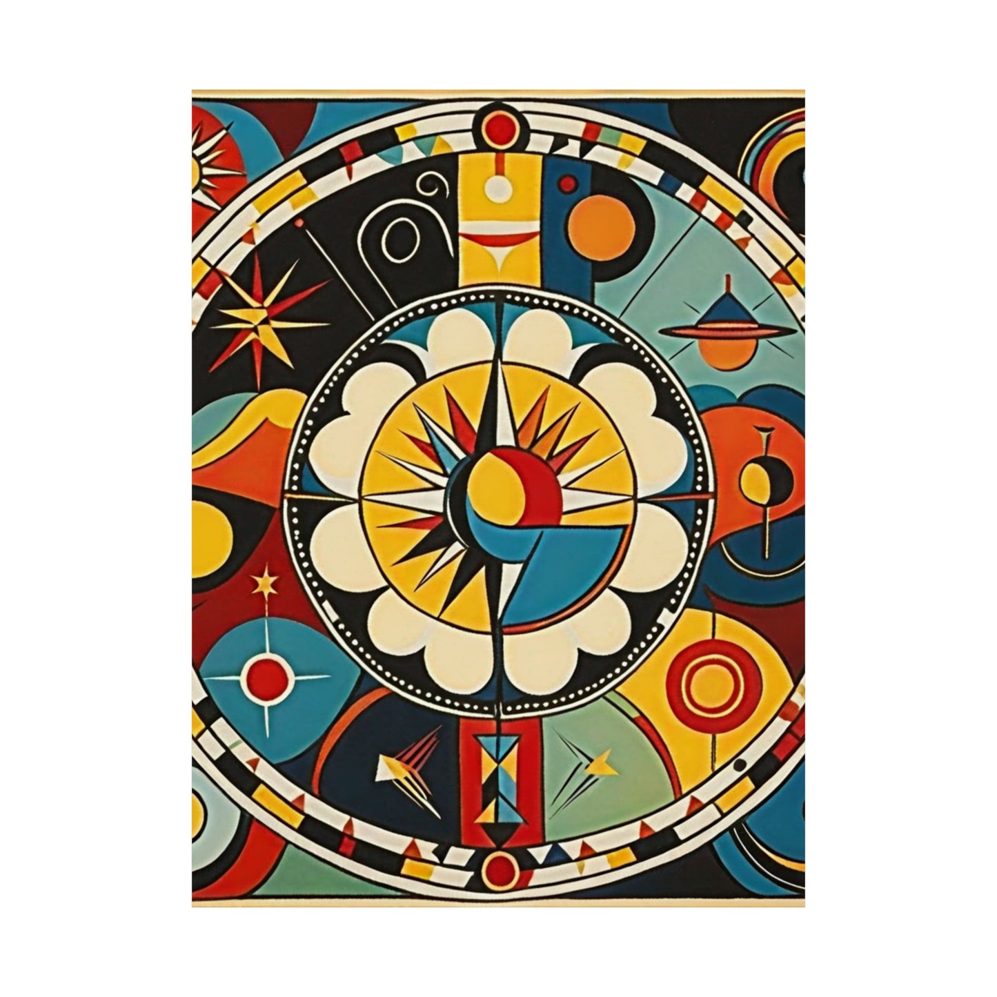 "Abstract 'The Sun' Poster Art Inspired By Wassily Kandinsky" by PenPencilArt