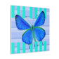 "David Hockney Inspired Blue Butterfly Canvas Print" by PenPencilArt