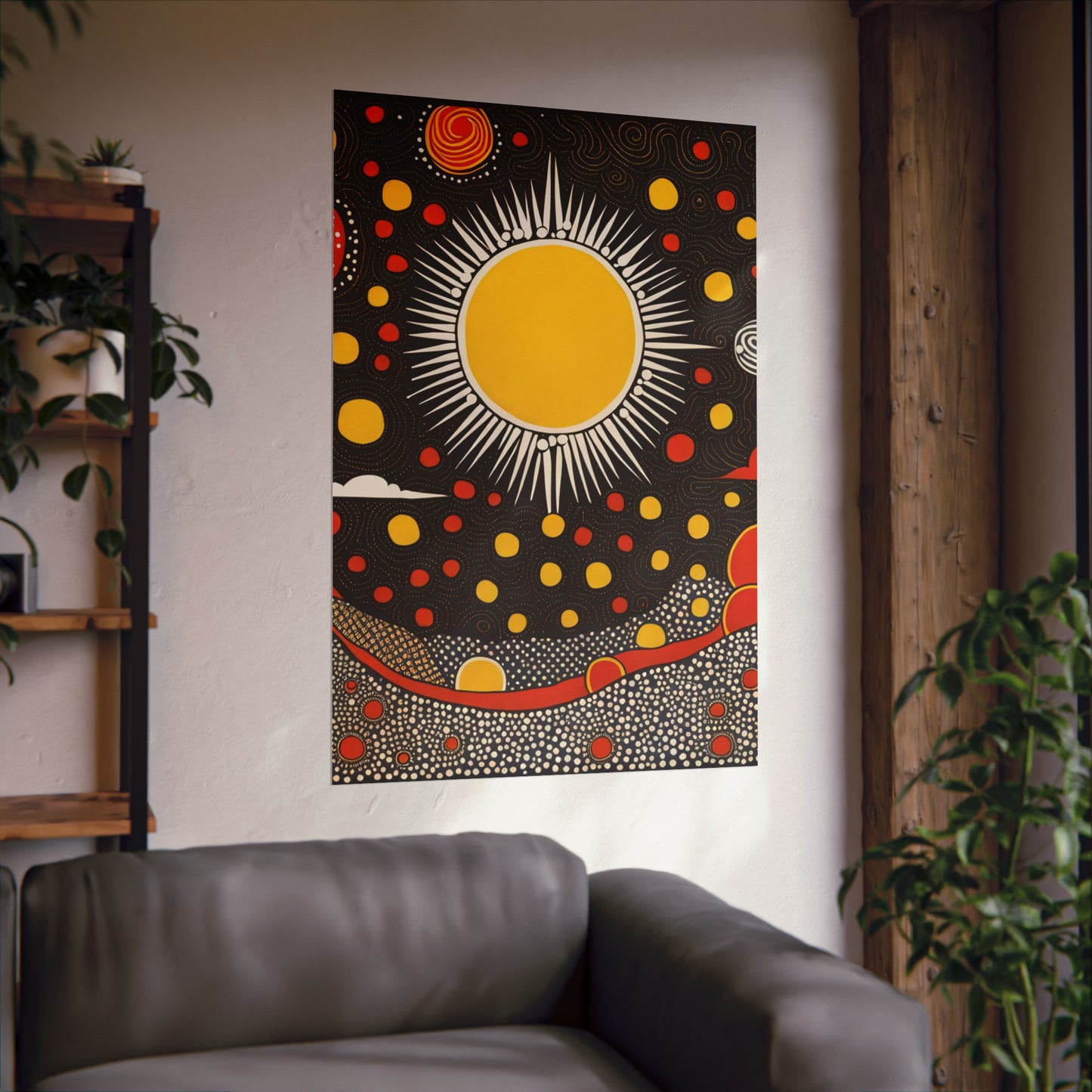 "Yayoi Kusama Inspired Sun Poster Print" by PenPencilArt