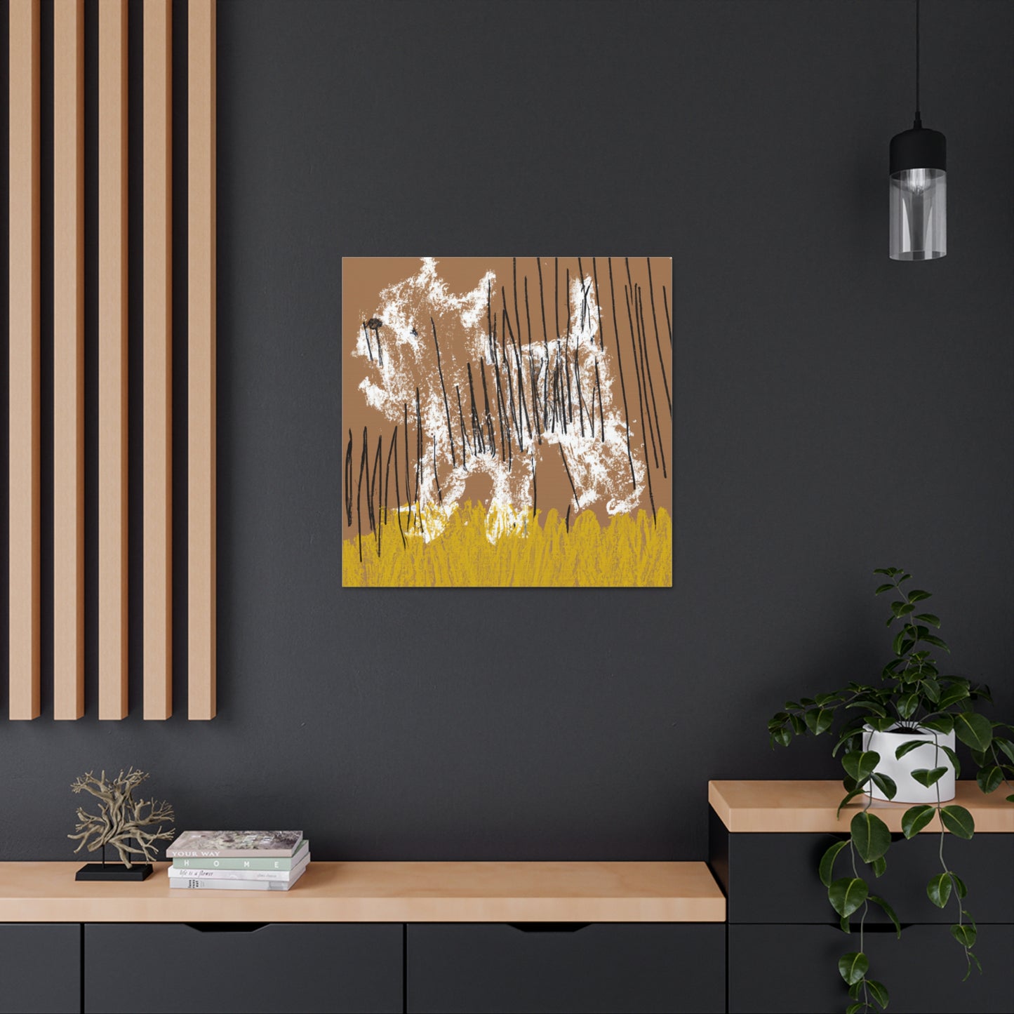 "Happy Dog Canvas Print Inspired by Clyfford Still" by PenPencilArt