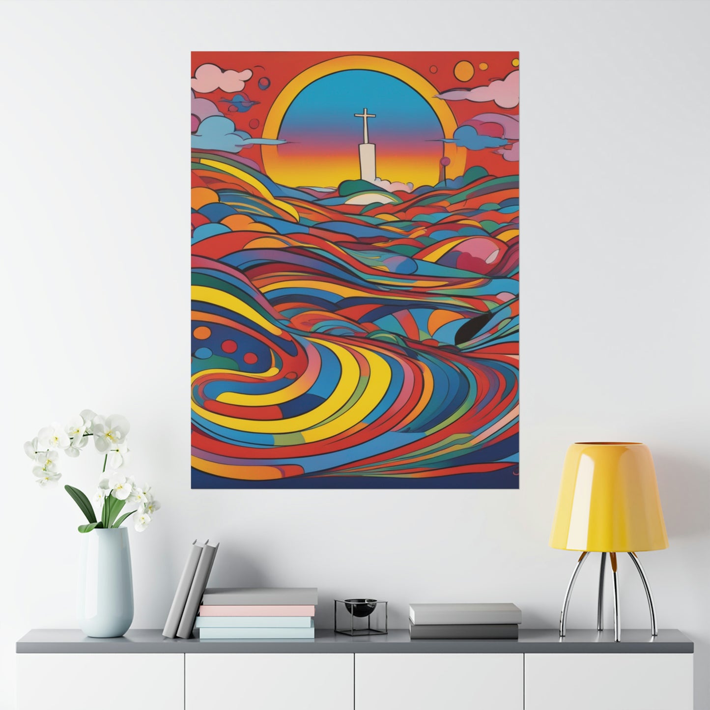 "Peter Max Inspired Death Poster Print" by PenPencilArt