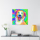 "Peter Max Inspired Happy Dog Canvas Print" by PenPencilArt