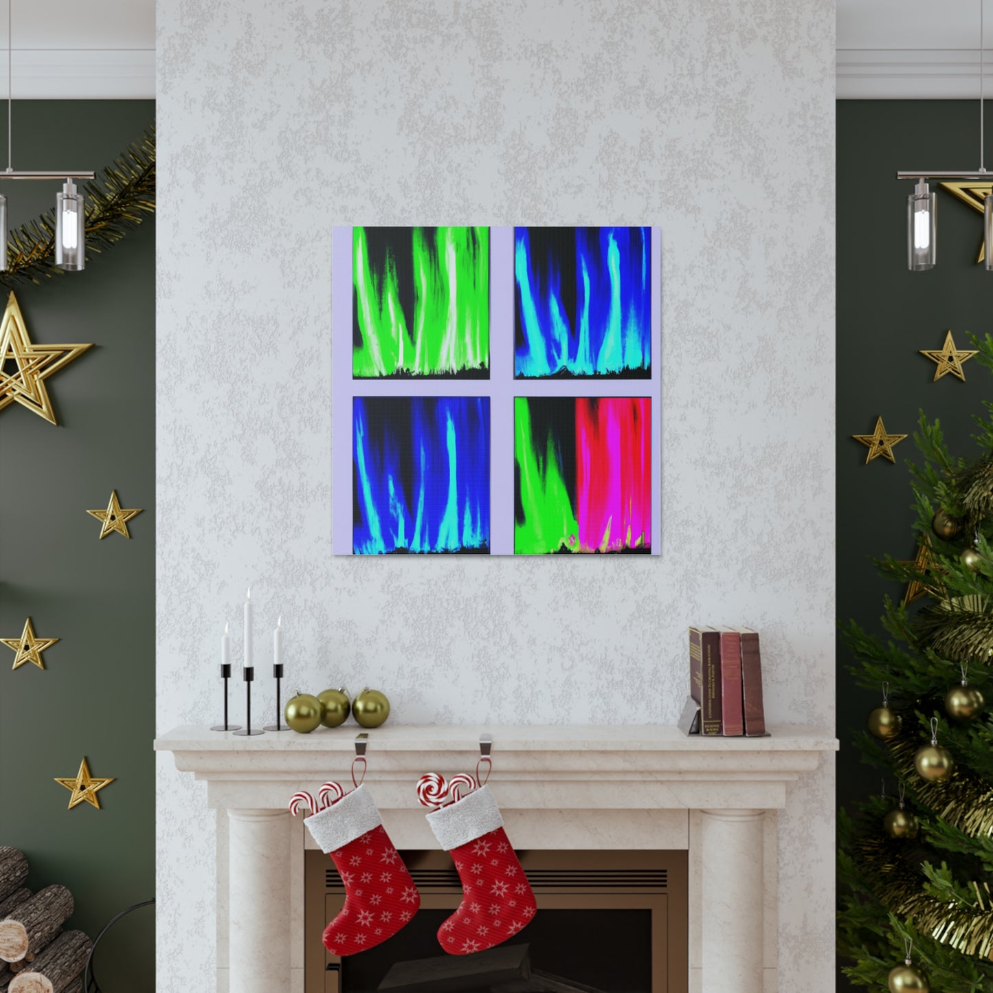 "Andy Warhol Inspired Aurora Borealis Canvas Print" by PenPencilArt