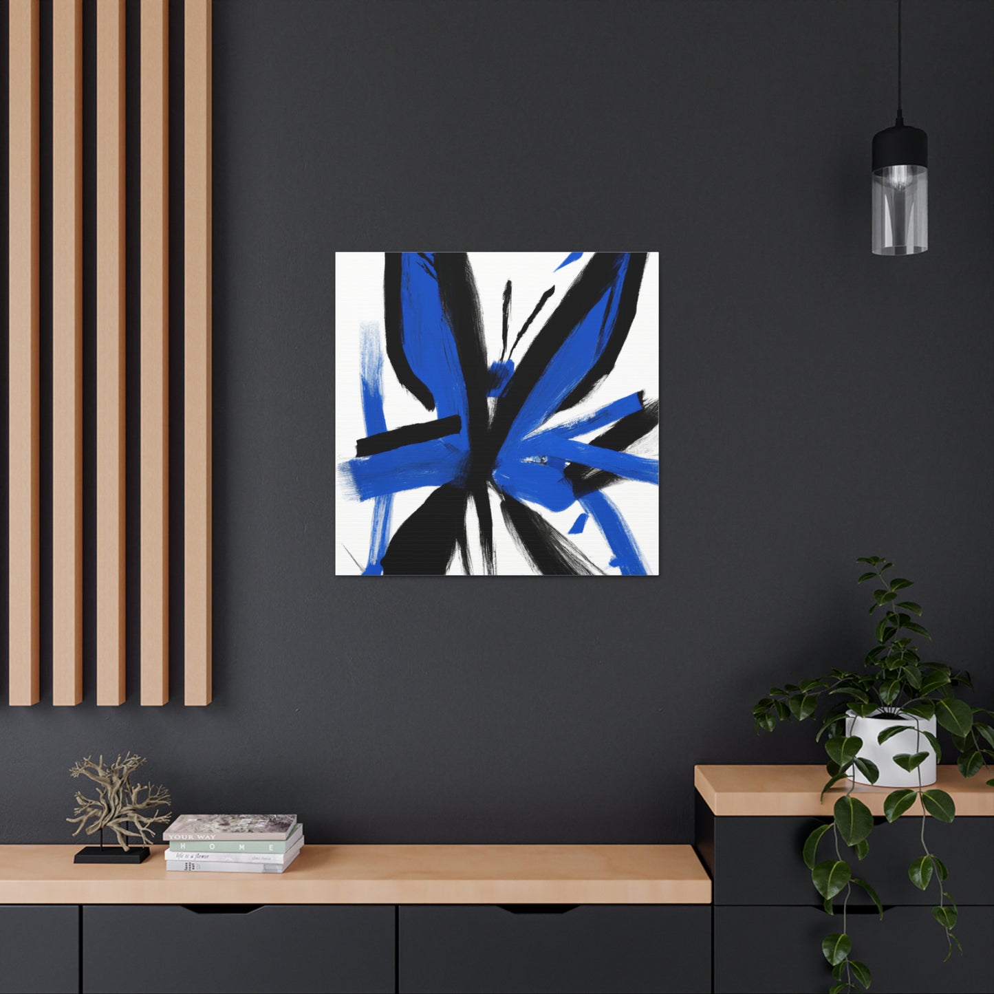 "Contemporary Blue Butterfly Canvas Print Inspired by Willem de Kooning" by PenPencilArt