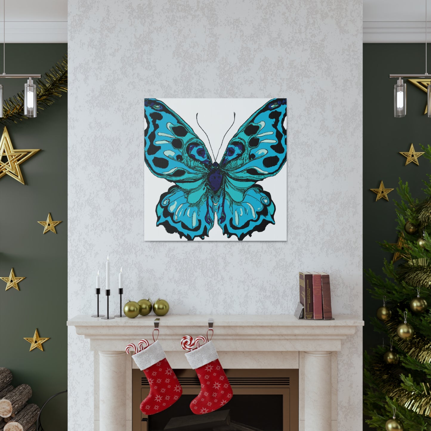 "James Gill-Inspired Blue Butterfly Canvas Prints" by PenPencilArt